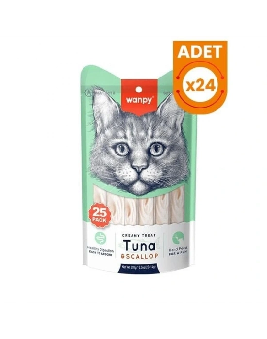 Wanpy Ton Balıklı ve Deniz Taraklı Sıvı Kedi Ödülü 1 Adet 25x14 Gr