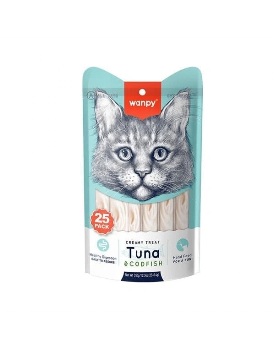 Wanpy Ton ve Morina Balıklı Sıvı Kedi Ödülü 1 Adet 25x14 Gr