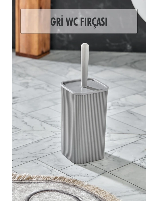WC Fırçası & Tuvalet Fırçası Gri 2 Parça