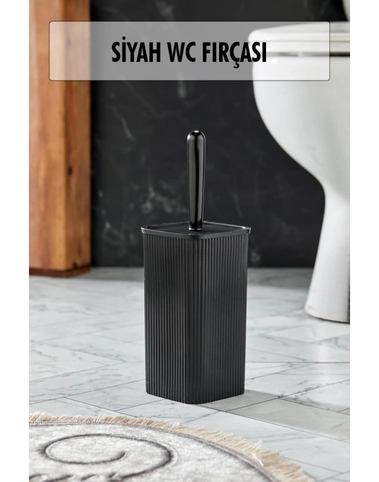WC Fırçası & Tuvalet Fırçası Siyah 2 Parça