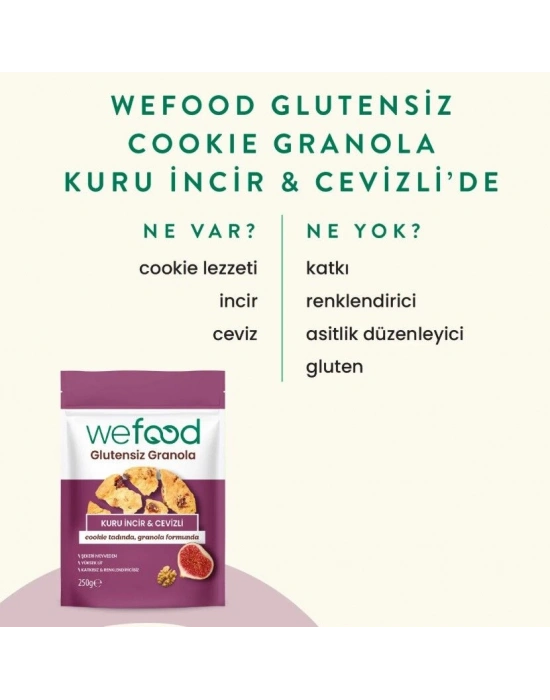 Wefood Glutensiz Granola Kuru İncir ve Cevizli 250 Gr