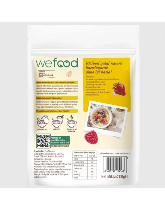 Wefood Glutensiz Yulaf Ezmesi 300 Gr
