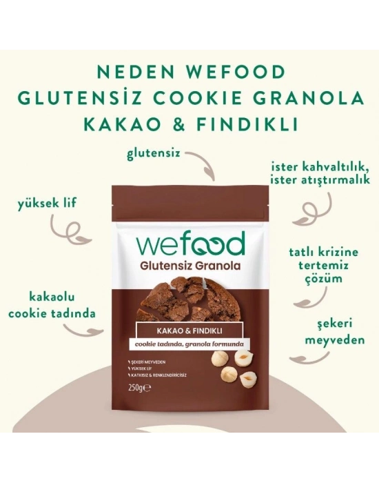 Wefood Kakao ve Fındık Granola 250 Gr