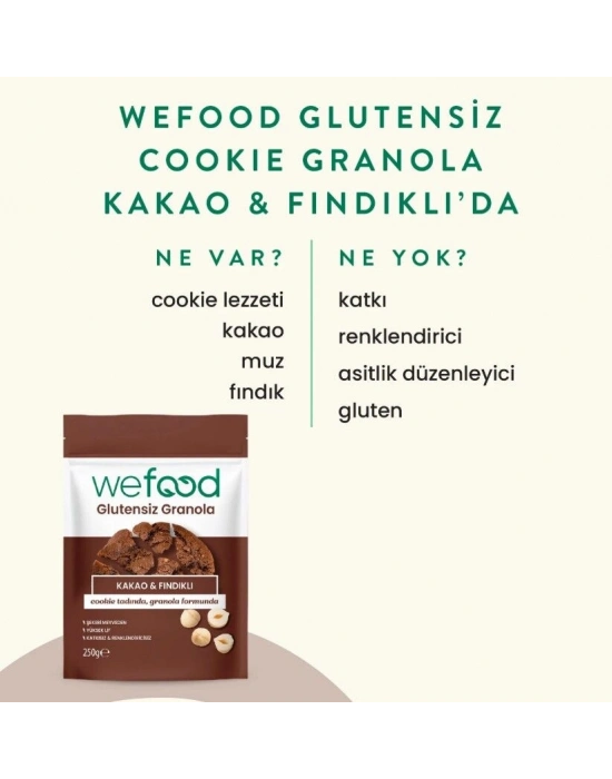 Wefood Kakao ve Fındık Granola 250 Gr
