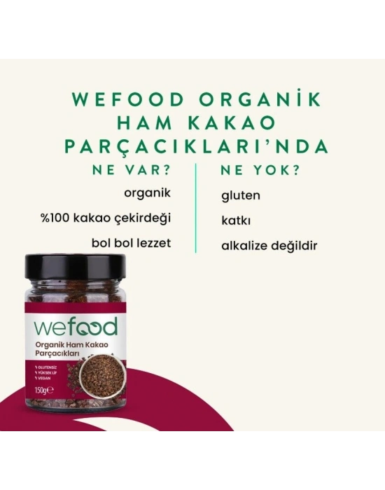Wefood Organik Ham Kakao Parçacıkları 150 Gr