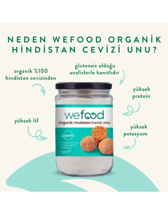 Wefood Organik Hindistan Cevizi Unu 320 Gr