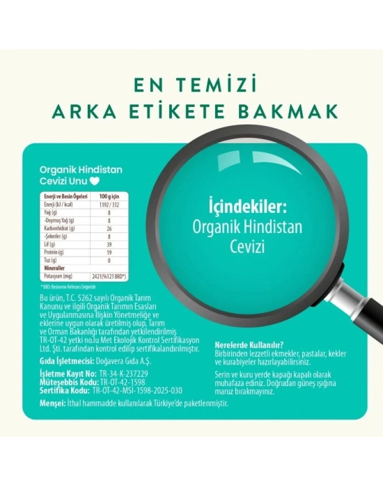 Wefood Organik Hindistan Cevizi Unu 320 Gr