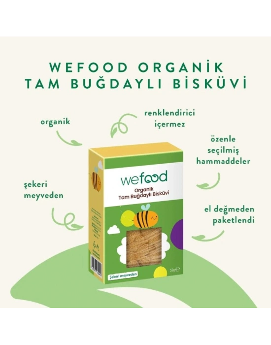 Wefood Organik Kids Tam Buğdaylı Bisküvi 55 Gr