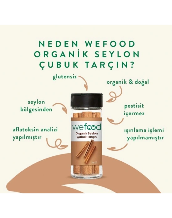 Wefood Organik Seylon Tarçın Çubuk 20 Gr