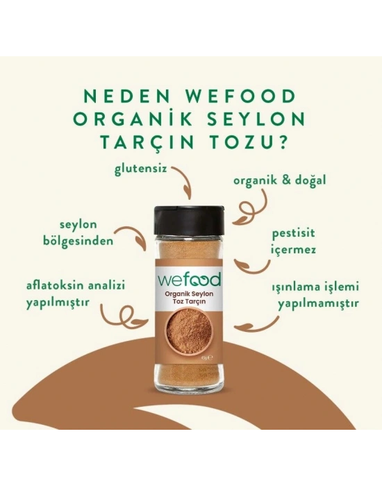 Wefood Organik Seylon Tarçın Tozu 45 Gr
