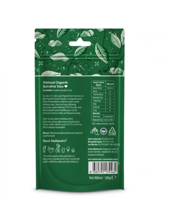 Wefood Spirulina Tozu 100 Gr