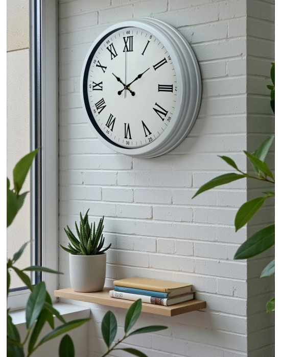 ® White Prime Roma Rakamlı 40 Cm Metal Duvar Saati