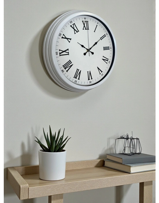 ® White Prime Roma Rakamlı 40 Cm Metal Duvar Saati