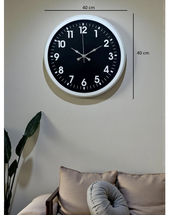 ® White Pure Contrast 40 Cm Metal Duvar Saati