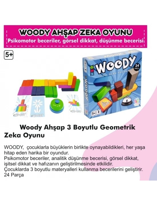 Woody Ahşap 3 Boyutlu Geometrik Zeka Oyunu