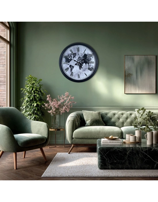 Worldline Black 40 Cm Metal Duvar Saati