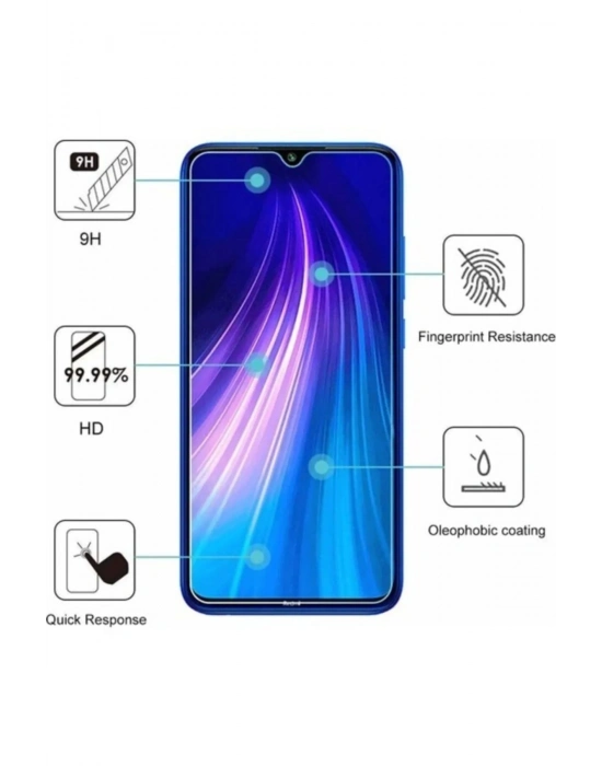 Xiaomi Redmi Note 8 Uyumlu Premium Ekran Koruyucu 9h Sert Temperli Kırılmaz Cam Koruma Şeffaf