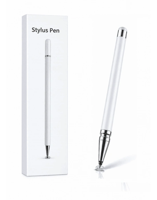 Xiaomi Redmi Note 9s Uyumlu Dokunmatik Stylus Kalem Disk Uçlu Hassas Beyaz Tablet Telefon Çizim Kalemi