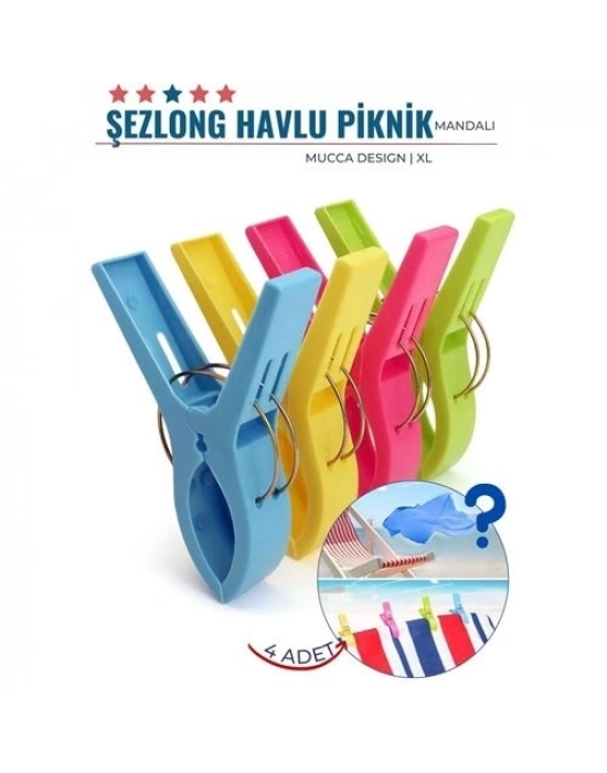 XL Plaj Havlu Şezlong Piknik Mandalı 4 ADET Mucca Design