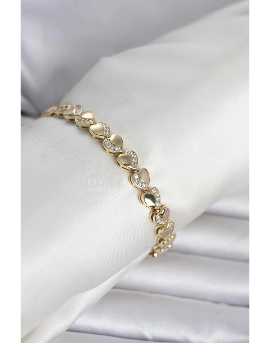 Xuping Kalp Model Gold Renk Kadın Bileklik