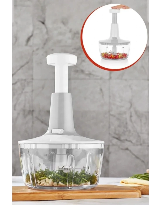 Yakut Üstten Basmalı El Rondo Blender Çelik Bıcaklı Beyaz