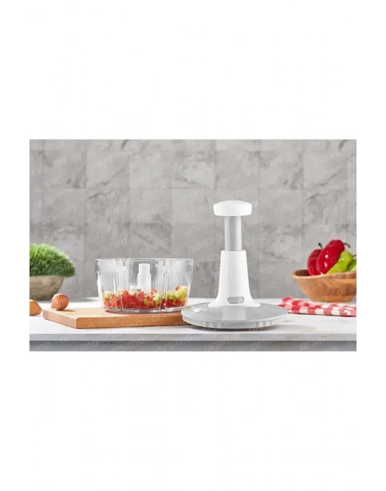 Yakut Üstten Basmalı El Rondo Blender Çelik Bıcaklı Beyaz