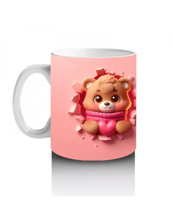 Yan Yana Pembe Ayıcıklar – Baskılı Kahve Kupası