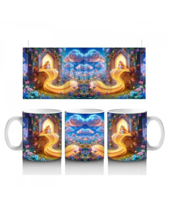 Yanan Mumlar Arasında Dikenli Kafatası Figürüyle Korku Temalı Cadılar Bayramı Baskılı Kupa Bardak