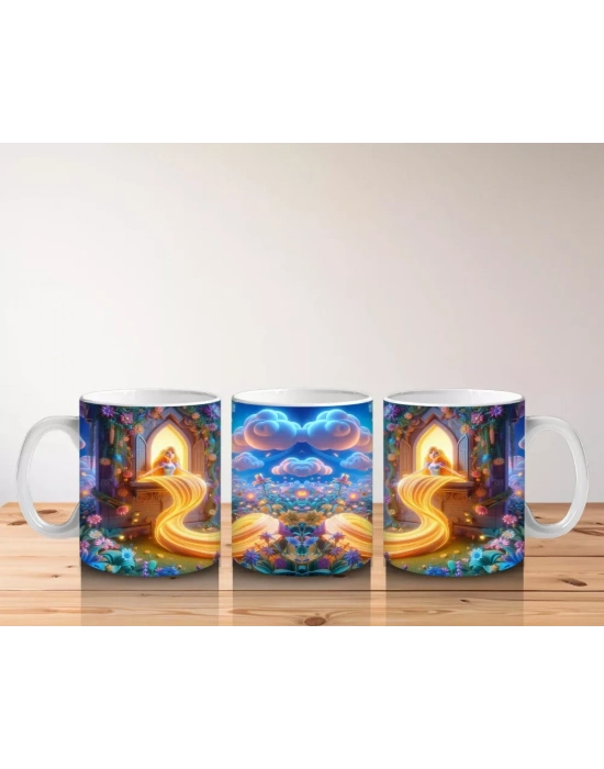 Yanan Mumlar Arasında Dikenli Kafatası Figürüyle Korku Temalı Cadılar Bayramı Baskılı Kupa Bardak