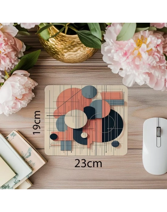 Yapı Bozucu Sade Geometri Mouse Pad - 19x23 cm 2 mm Dikdörtgen İthal Baskılı Mouse Pad