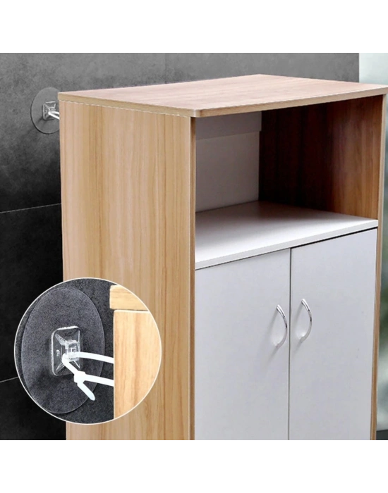 ®  Yapışkanlı Eşya Sabitleyici Aparat Deprem Güvenliği Çocuk Koruma Sabitleme Aparatı 1 Çift