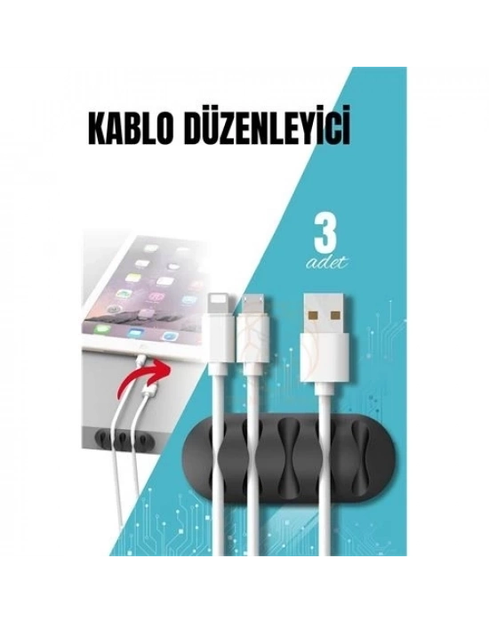 Yapışkanlı Kablo Düzenleyici Klips 3 ADET