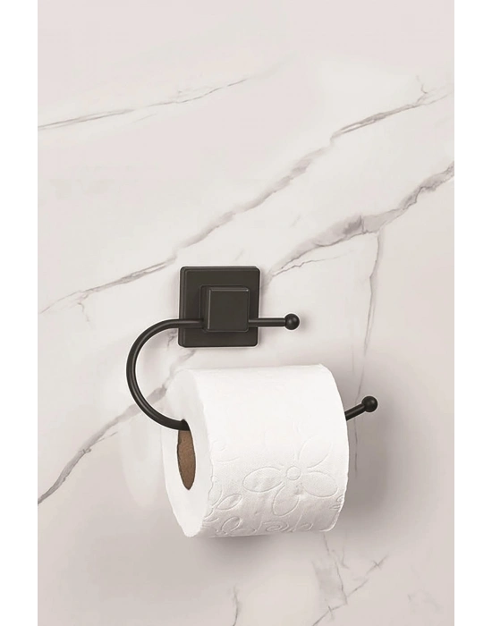 Yapışkanlı Kare Başlıklı Siyah Tuvalet Kağıtlığı