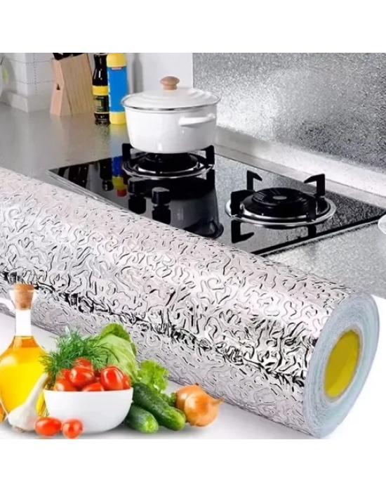 Yapışkanlı Mutfak Folyo Gümüş 40 cm x 10 m