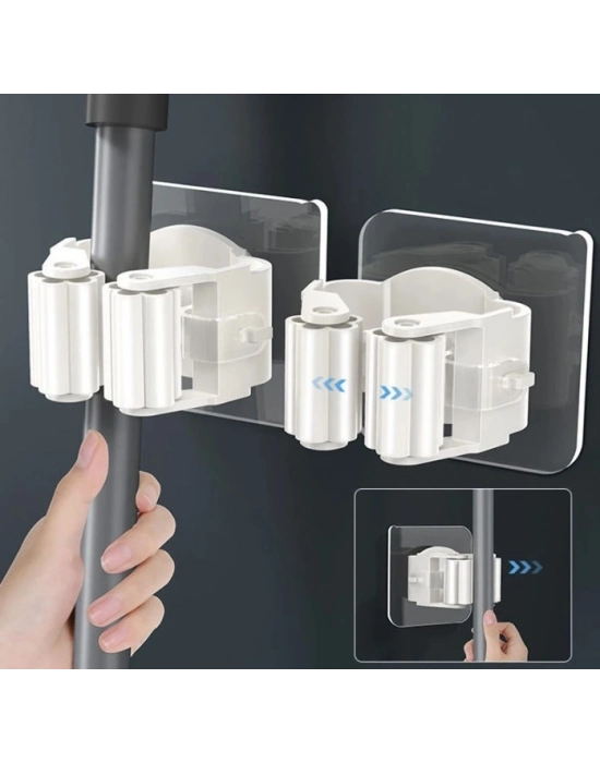 ® Yapışkanlı Pratik Mop Tutucu 4 Adet Beyaz