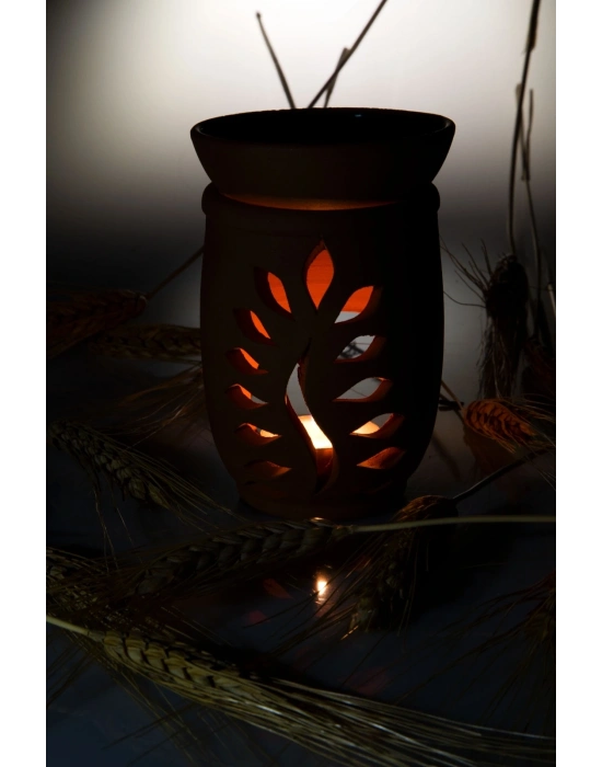 Yaprak Model  El Yapımı Çömlek Buhurdanlık Tütsülük