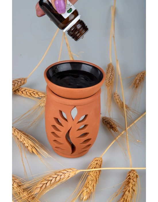 Yaprak Model  El Yapımı Çömlek Buhurdanlık Tütsülük