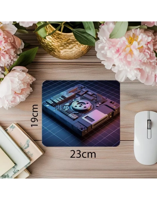 Yarı Takılı Disketli Mousepad – Retro Drive - 19x23 cm 2 mm Dikdörtgen İthal Baskılı Mouse Pad