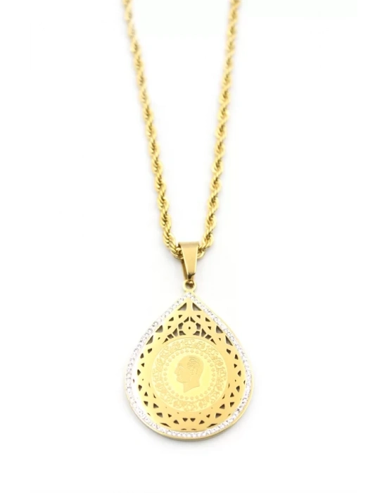 Yarımlık Damla Kolye - Altın