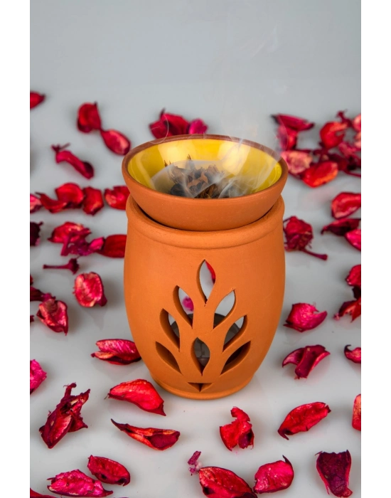 Yaşam Çiçeği El Yapımı Çömlek Buhurdanlık Tütsülük