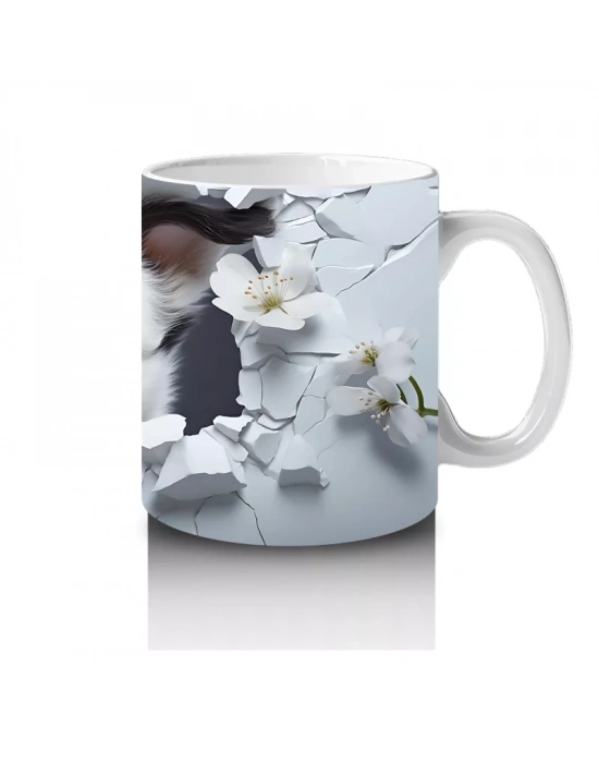 Yasemin Çiçekleri Arasından Bakan Neşeli Köpek Kupa Bardak