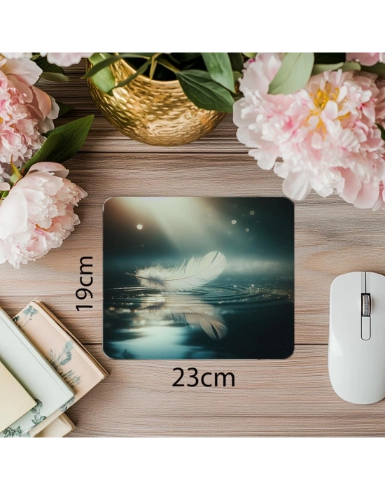 Yavaş Hareketli Su Tüy Temalı Mousepad - 19x23 cm 2 mm Dikdörtgen İthal Baskılı Mouse Pad