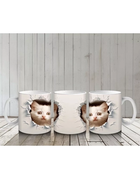 Yavru Kediler Kırık Duvar Arasında – Baskılı Kahve Kupası