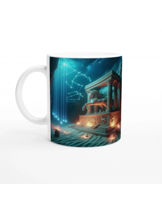 Yay Burcu Baskılı Kahve Kupası - Astral Denizaltı Dünyası Vs1