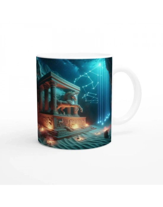 Yay Burcu Baskılı Kahve Kupası - Astral Denizaltı Dünyası Vs1