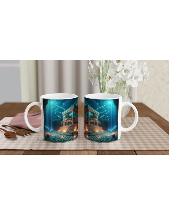 Yay Burcu Baskılı Kahve Kupası - Astral Denizaltı Dünyası Vs1