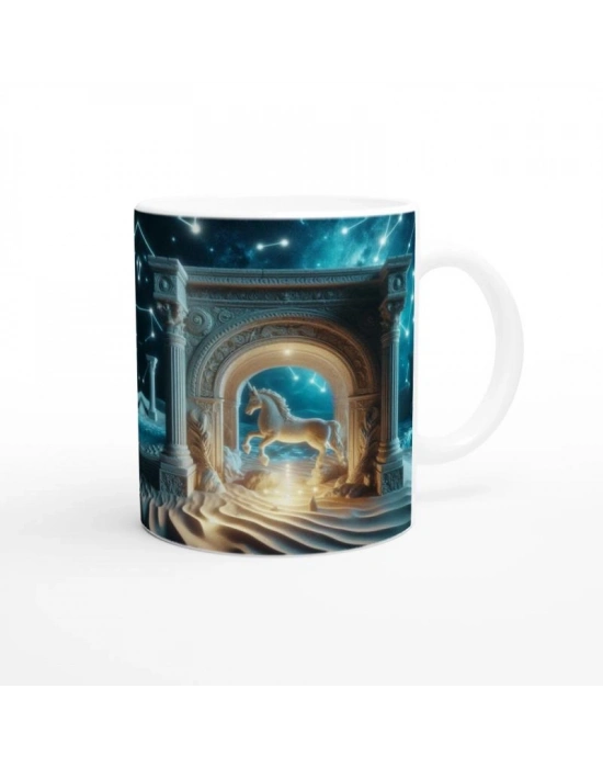 Yay Burcu Baskılı Kahve Kupası - Astral Denizaltı Dünyası Vs2