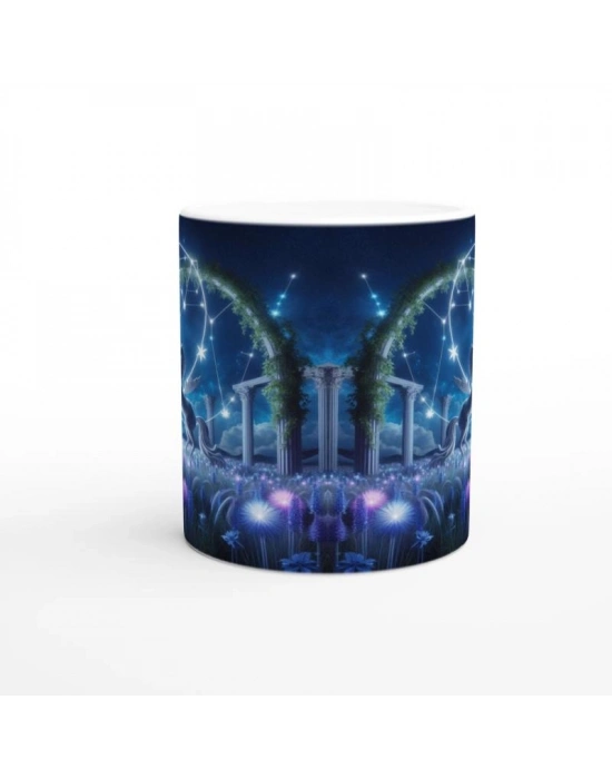 Yay Burcu Baskılı Kahve Kupası - Ay ışığında Zodyak Bahçesi Vs1