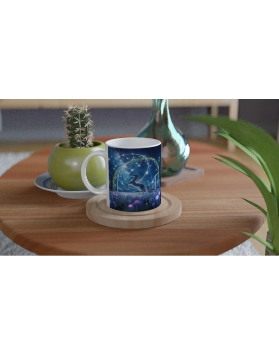 Yay Burcu Baskılı Kahve Kupası - Ay ışığında Zodyak Bahçesi Vs1