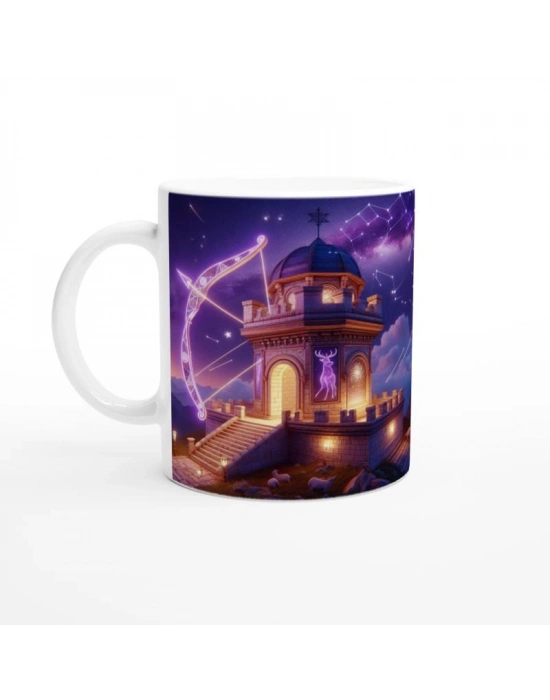 Yay Burcu Baskılı Kahve Kupası - Burçlar Krallığı Şatosu Vs1